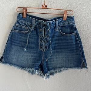 Hollister Ultra High Rise Mom Short 3" 100% Cotton Tie Front W25 1